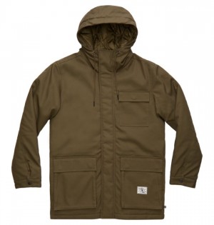 Bundy DC Shoes Canondale S Kapucňou Parka Panske Tmavo Zelene | 815673QPL
