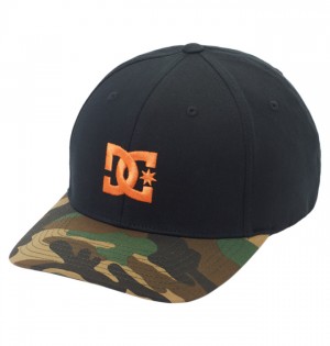 Klobuky DC Shoes Cap Star Seasonal Flexfit Panske Čierne Oranžové | 468237YHF