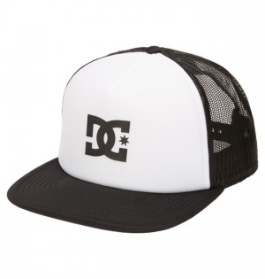 Klobuky DC Shoes Gas Station Trucker Panske Biele Čierne | 703648YUA