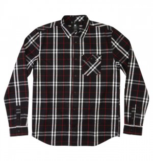 Kosele DC Shoes Marshal Long Sleeve Panske Čierne Červené | 578496GQC