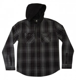 Kosele DC Shoes Ruckus Ed Long Sleeve S Kapucňou Panske Čierne Tmavo Siva | 692170PND