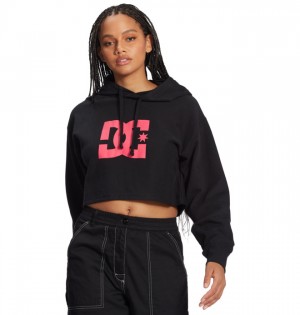 Mikina s Kapucnou DC Shoes Cropped 2 Damske Čierne Fuchsie | 483169GHV