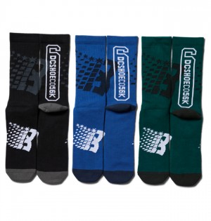 Ponozky DC Shoes Bronze56K x DC 3-Pack Crew Panske Viacfarebný | 045716DOA