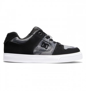Pure DC Shoes Elastic Cipkovane Detske Čierne | 307619VGK