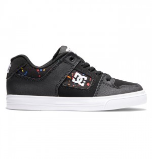 Pure DC Shoes Elastic Cipkovane Detske Čierne | 250761XUV
