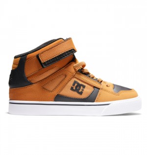 Pure DC Shoes High Elastic Cipkovane High-Top Detske Hnede Čierne | 847659SDQ