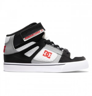 Pure DC Shoes High Elastic Cipkovane High-Top Detske Biele Čierne Červené | 149823GEU