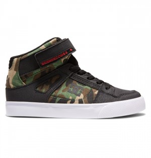 Pure DC Shoes High Elastic Cipkovane High-Top Detske Čierne Maskacove | 619587RDP