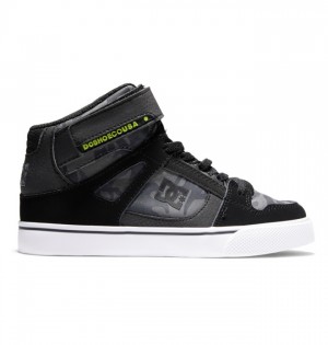 Pure DC Shoes High Elastic Cipkovane High-Top Detske Čierne | 063581SOM