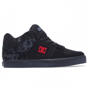Pure DC Shoes MID Stredne-Top Panske Čierne Červené | 605813ZGN
