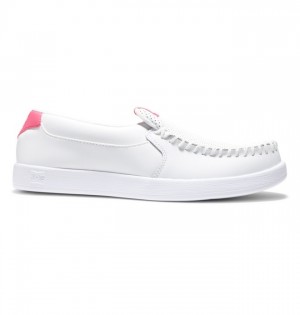 Slip On DC Shoes Villain Damske Biele Ruzove | 340179GOQ