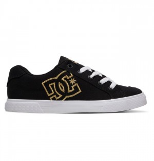Tenisky DC Shoes Chelsea Platene Damske Čierne Zlate | 217634CRW