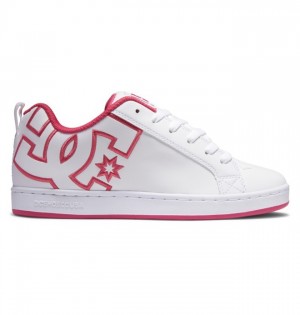 Tenisky DC Shoes Court Graffik Damske Biele Ruzove Biele | 950681RYL