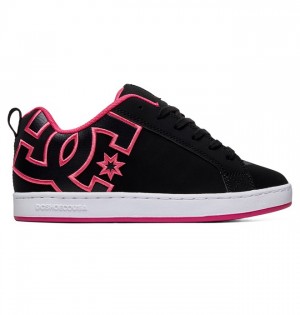 Tenisky DC Shoes Court Graffik Damske Čierne Ruzove | 475620NUV