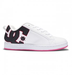 Tenisky DC Shoes Court Graffik Damske Čierne Biele Ruzove | 957684AFD