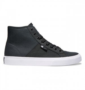 Tenisky DC Shoes Manual HI Platene High-Top RIPSTOP Panske Čierne | 345891UDN