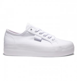 Tenisky DC Shoes Manual Platforme Damske Biele Biele | 428603LXP