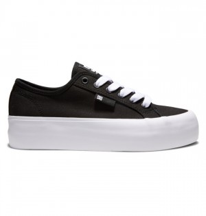 Tenisky DC Shoes Manual Platforme Damske Čierne Biele | 893704GXE