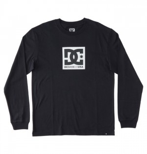 Tricko DC Shoes DC Square Star Long Sleeve Panske Čierne | 908136XEA