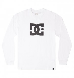 Tricko DC Shoes DC Star Long Sleeve Panske Biele | 173460ZUN