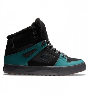 Zimne Topanky DC Shoes Pure High-Top Panske Čierne Čierne Zelene | 490758FIR